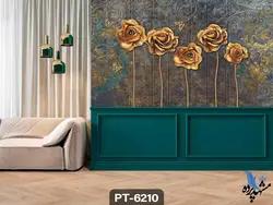پوستر دیواری طرح گل سه بعدی کد PT-6210