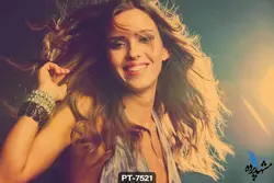 پوستر دیواری طرح چهره زن خندان کد PT-7521