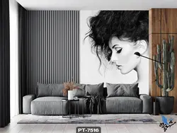 پوستر دیواری طرح نیمرخ چهره زن کد PT-7516