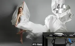 پوستر دیواری طرح چهره دختر سفیدپوش کد PT7502