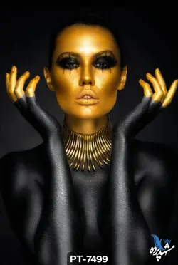 پوستر دیواری طرح چهره زن سیاهپوست برنزه کد PT7499