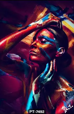 پوستر دیواری طرح چهره زن سرخپوست کد PT7492