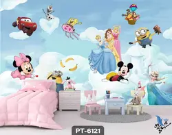 پوستر دیواری کودک طرح شخصیت های کارتونی کد PT-6121