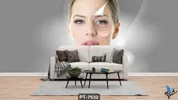 پوستر دیواری طرح چهره زن میکاپ کرده کد PT-7532