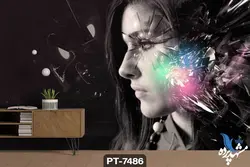 پوستر دیواری طرح چهره نیمرخ زن کد PT7486