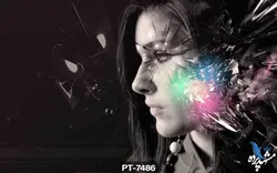 پوستر دیواری طرح چهره نیمرخ زن کد PT7486