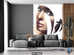 پوستر دیواری طرح چهره زن میکاپ کرده کد PT7480