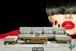 پوستر دیواری طرح چهره زن رژدار کد PT7475