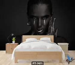 پوستر دیواری طرح چهره زن سیاهپوست کد PT7471