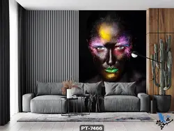 پوستر دیواری طرح چهره زن سیاهپوست کد PT7466