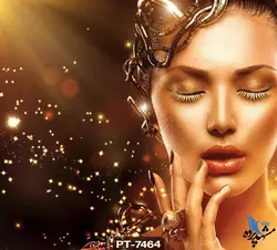 پوستر دیواری طرح چهره زن برنزه کد PT7464