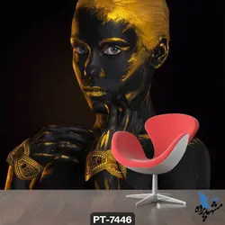 پوستر دیواری طرح چهره زن سیاه برنزه کد PT7446