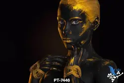 پوستر دیواری طرح چهره زن سیاه برنزه کد PT7446