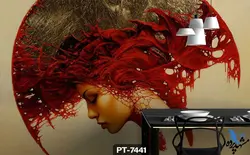 پوستر دیواری طرح چهره نیمرخ زن کد PT7441