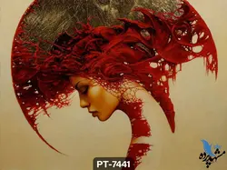 پوستر دیواری طرح چهره نیمرخ زن کد PT7441