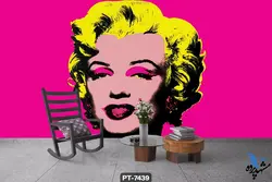 پوستر دیواری طرح چهره مرلین مونرو کد PT7439
