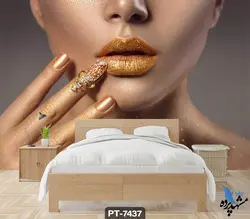 پوستر دیواری طرح چهره زن برنزه کد PT7437