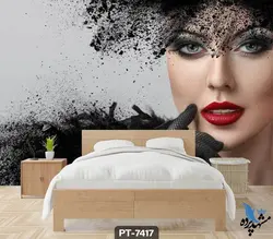 پوستر دیواری طرح چهره زن میکاپ کرده کد PT7417