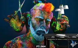 پوستر دیواری طرح چهره مرد و آرایشگر کد PT7414