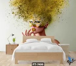 پوستر دیواری طرح چهره زن بور کد PT-7406