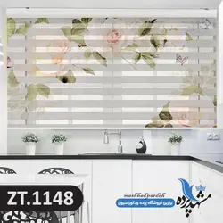 پرده زبرا تصویری چاپی طرح گل فانتزی سه بعدی کد ZT1148