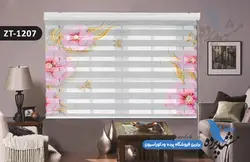 پرده زبرا تصویری چاپی طرح فانتزی گل سه بعدی کد ZT1207