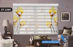 پرده زبرا تصویری چاپی طرح گل فانتزی کد ZT1204