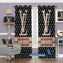پرده پانچ مدرن طرح برند لویی ویتون کد s-2310