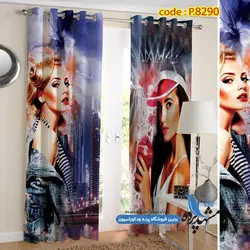 پرده پانچ دخترانه طرح دختر ورزشکار کد s-8290