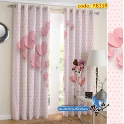 پرده پانچ فانتزی طرح خانم و آقای فلامینگو کد s-8318
