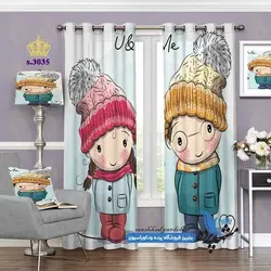 پرده پانچ کودکانه طرح عروسک ها کد S3035