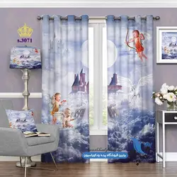 پرده پانچ پذیرایی طرح بچه فرشته ها کد s-3071