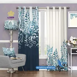 پرده پانچ گلدار طرح شاخ و برگ کد s-1059