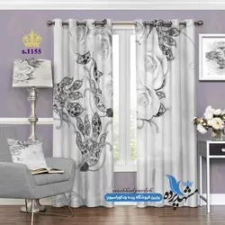 پرده پانچ گلدار طرح سه بعدی کد s-1155