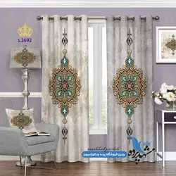پرده پانچ اسلیمی طرح کاشی کاری اسلامی کد s-2692