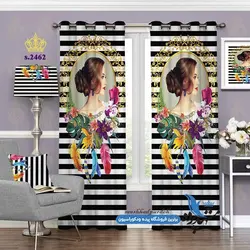 پرده پانچ فانتزی طرح قاب عکس منبت کاری کد s-2462