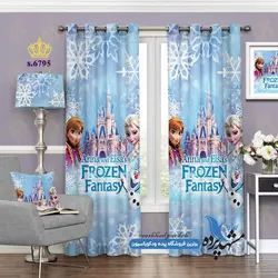 پرده پانچ کودکانه طرح کارتونی آلسا و آنا کد s-6795