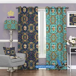 پرده پانچ پذیرایی طرح زمینه اسلیمی کد s-6800