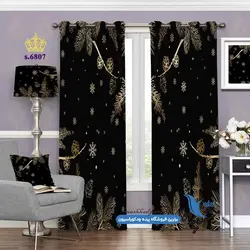 پرده پانچ پذیرایی طرح شب زمستانی کد s-6807