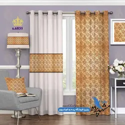 پرده پانچ پذیرایی طرح زمینه گلدار کد s-6835
