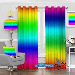 پرده پانچ پذیرایی طرح زمینه رنگی کد s-6897