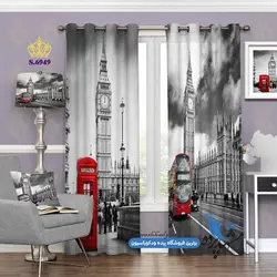 پرده پانچ منظره طرح خیابان لندن کد s-6949