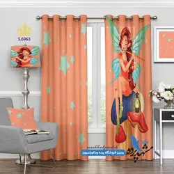 پرده پانچ دخترانه طرح پری جنگل کد s-6963