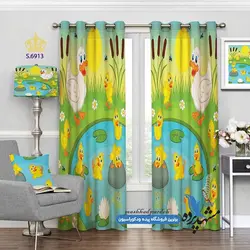 پرده پانچ کودکانه طرح بچه اردک ها کد s-6913