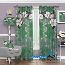 پرده پانچ گلدار طرح شکوفه گل سیب کد s-6787