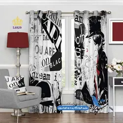 پرده پانچ مدرن طرح تصویر نوشته کد s-6929