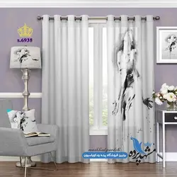 پرده پانچ دخترانه طرح نقاشی دختر کد s-6938
