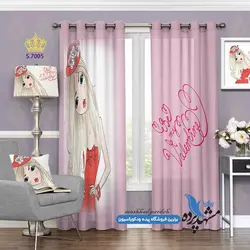پرده پانچ دخترانه طرح سِت رنگی کد s-7005