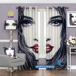 پرده پانچ چهره طرح نقاشی پرتره زن کد s-7085