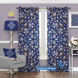 پرده پانچ اسلیمی طرح کاشی کاری گلدار کد s-7133